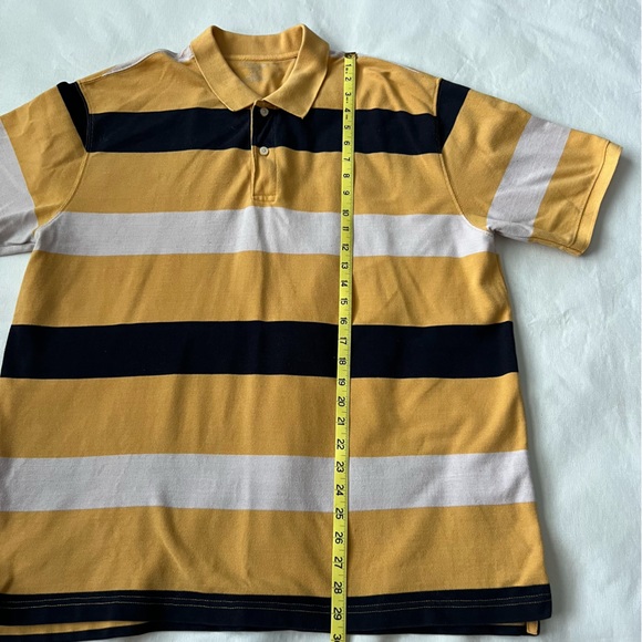 St John’s Bay Polo Size XL Navy Blue, Yellow & White Striped - Picture 3 of 6